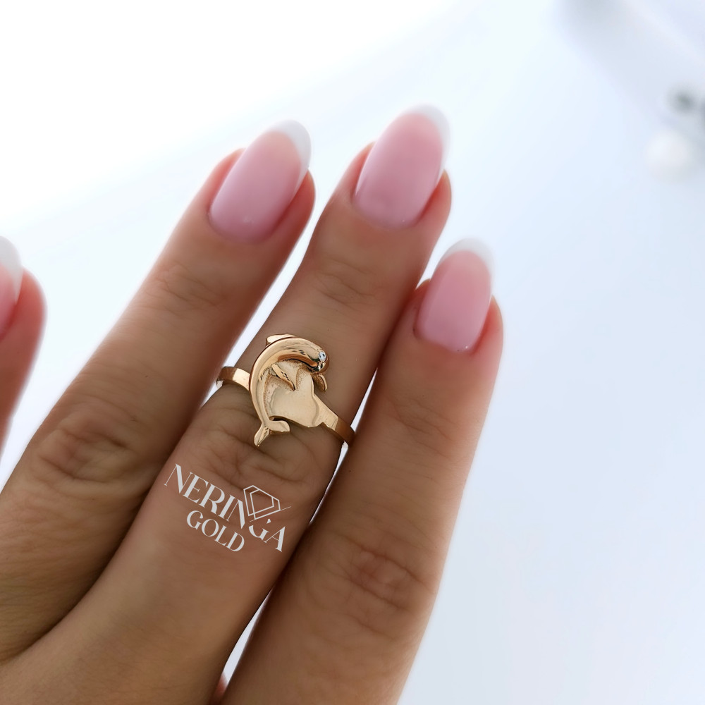 Rose gold women's ring #65226