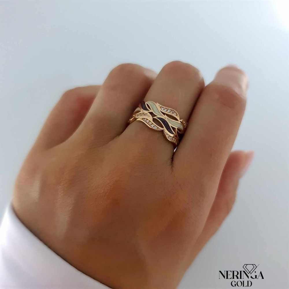 Rose gold women's ring #65260