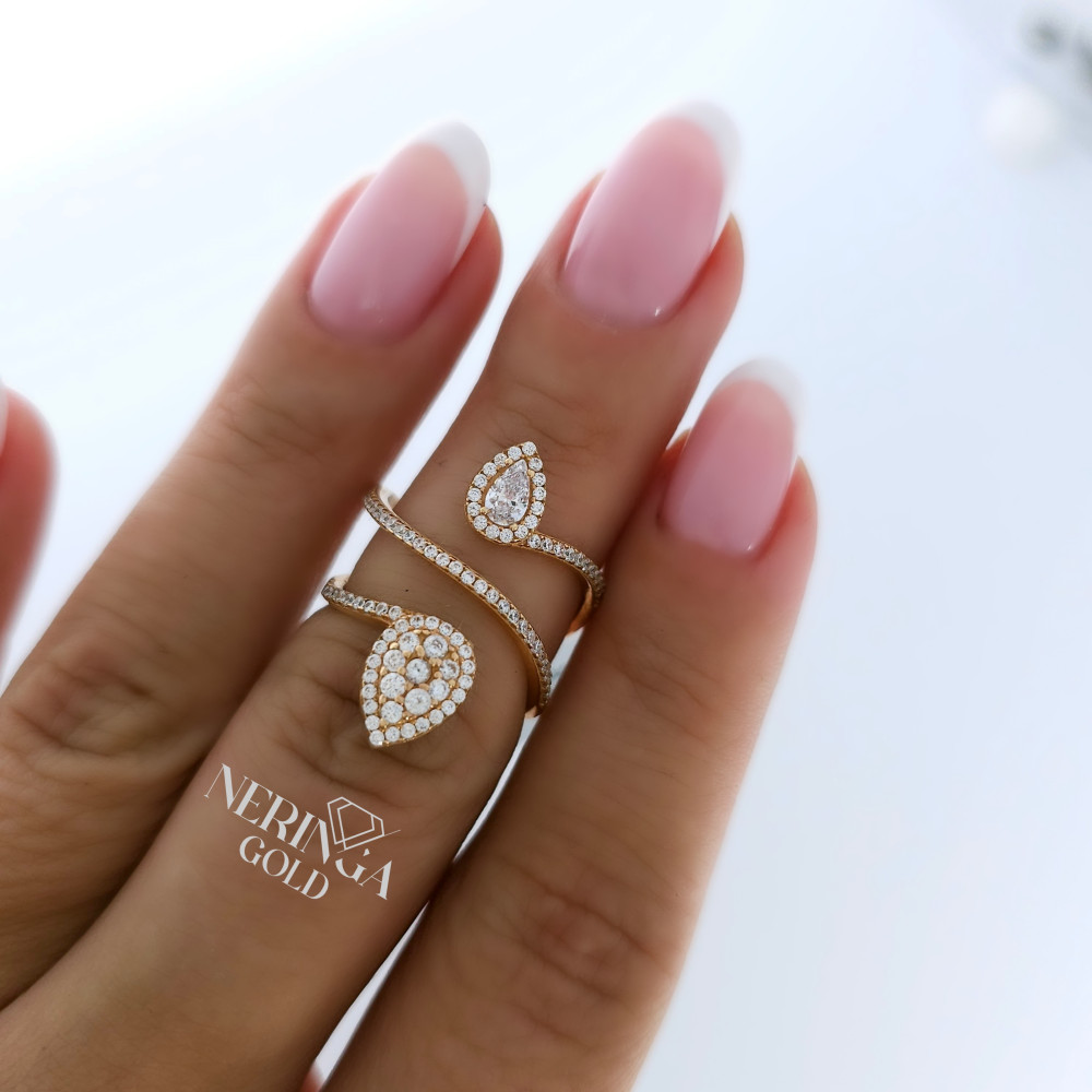 Rose gold women's ring #65153