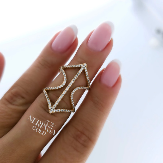 Rose gold women's ring #65273