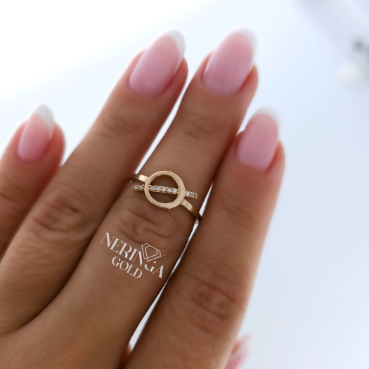Rose gold women's ring #65246