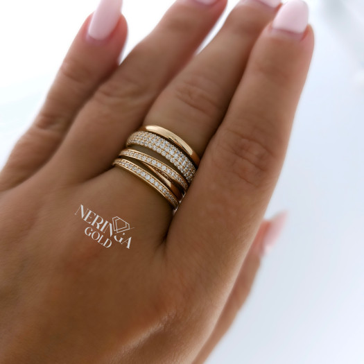 Rose gold women's ring #65248