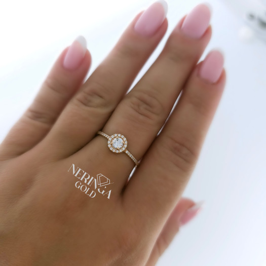 Rose gold women's ring #65257