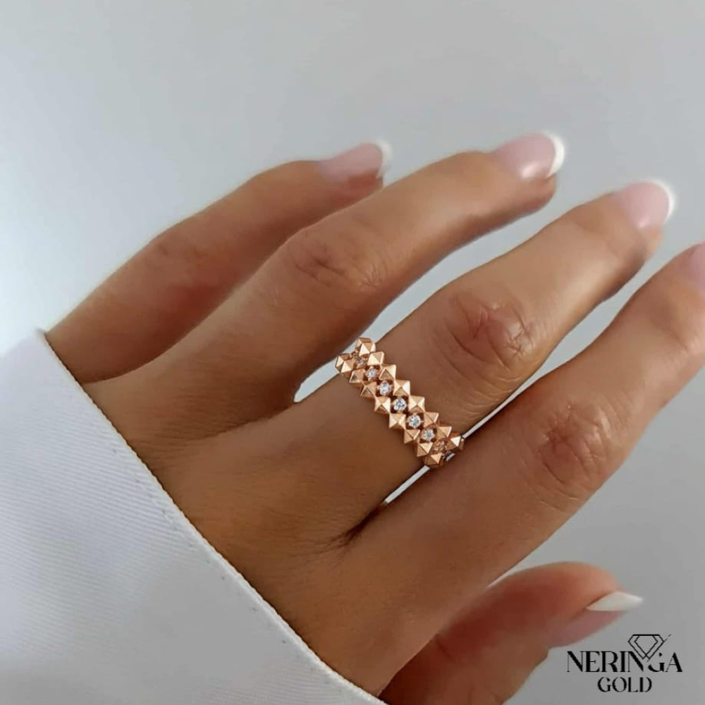 Rose gold women's ring #65219