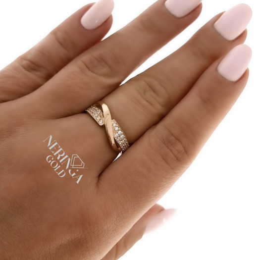 Rose gold women's ring #65189