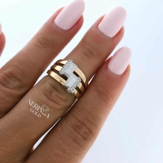 Rose gold women's ring #65167