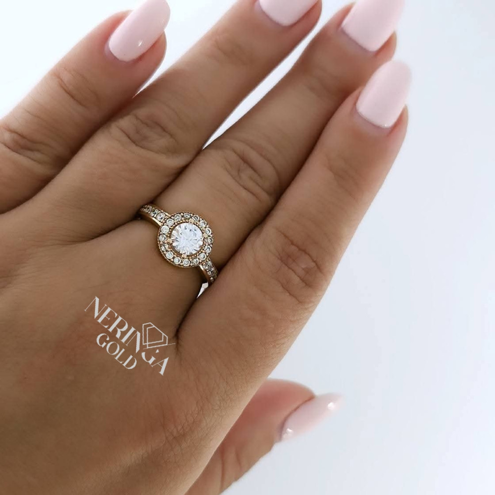 Rose gold women's ring #65206