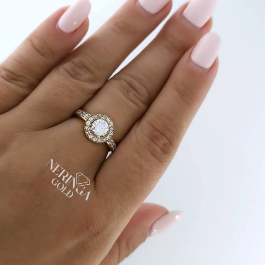 Rose gold women's ring #65206