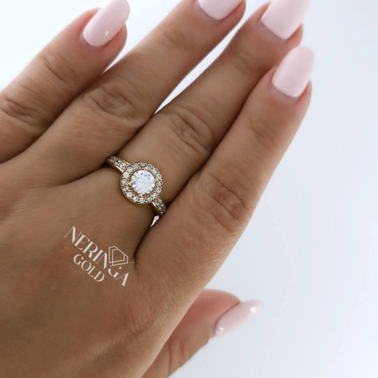 Rose gold women's ring #65206