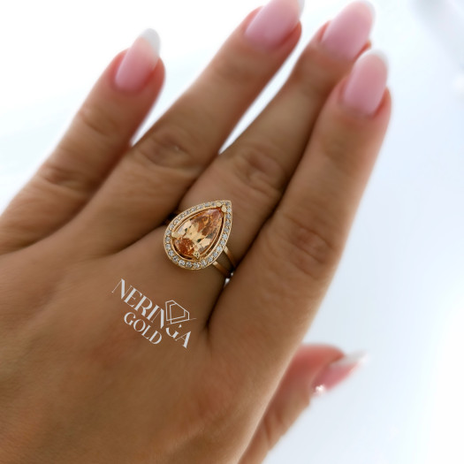 Rose gold women's ring #65157