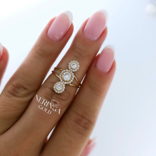 Rose gold women's ring #65102