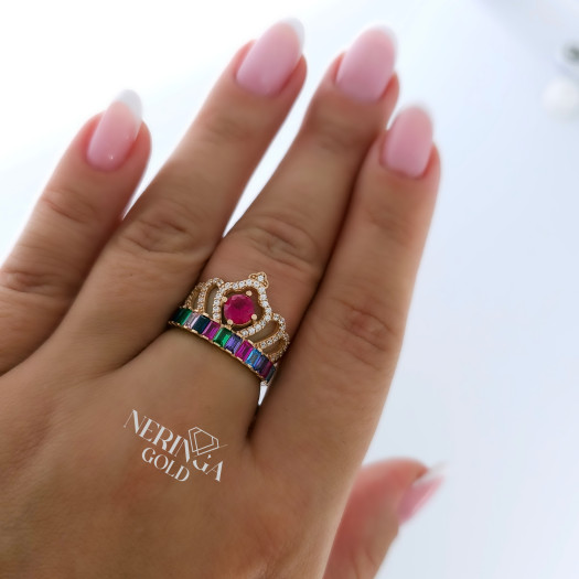 Rose gold women's ring #65114