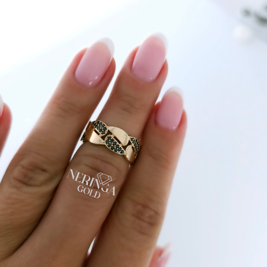 Rose gold women's ring #65147
