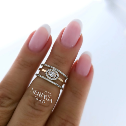 Rose gold women's ring #65148