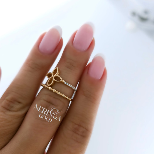 Rose gold women's ring #65141