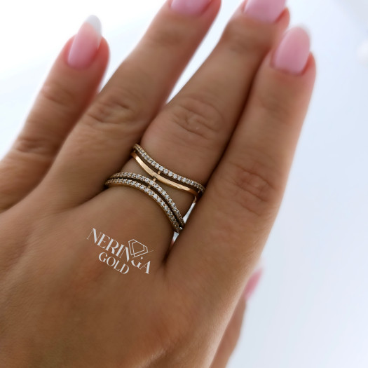 Rose gold women's ring #65154