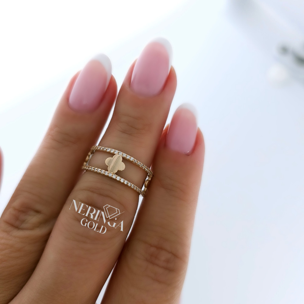 Rose gold women's ring #65149