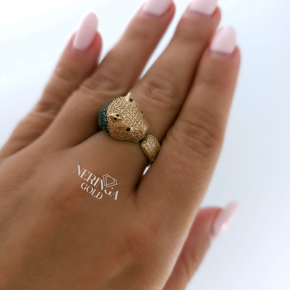 Rose gold women's ring #65145