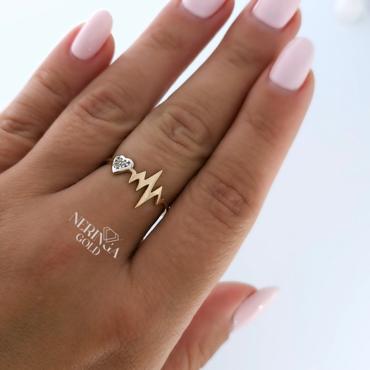 Rose gold women's ring #64922