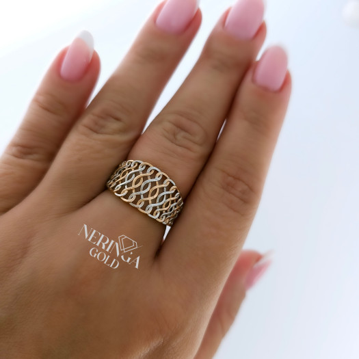 White rose gold women's ring #65511