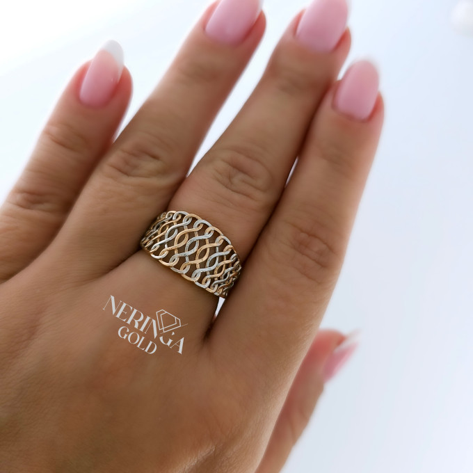 White rose gold women's ring #65511 White rose gold women's ring #65511