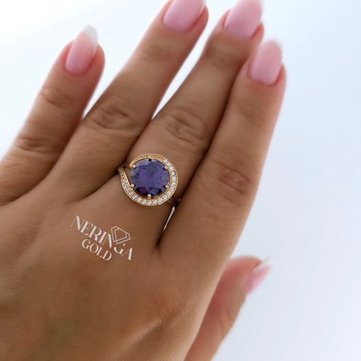 Rose gold women's ring #65499