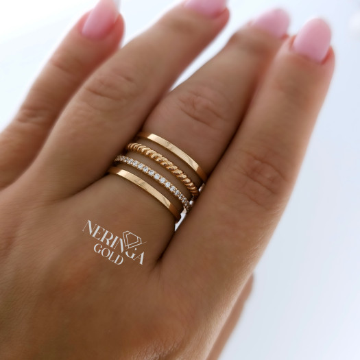 Rose gold women's ring #65534