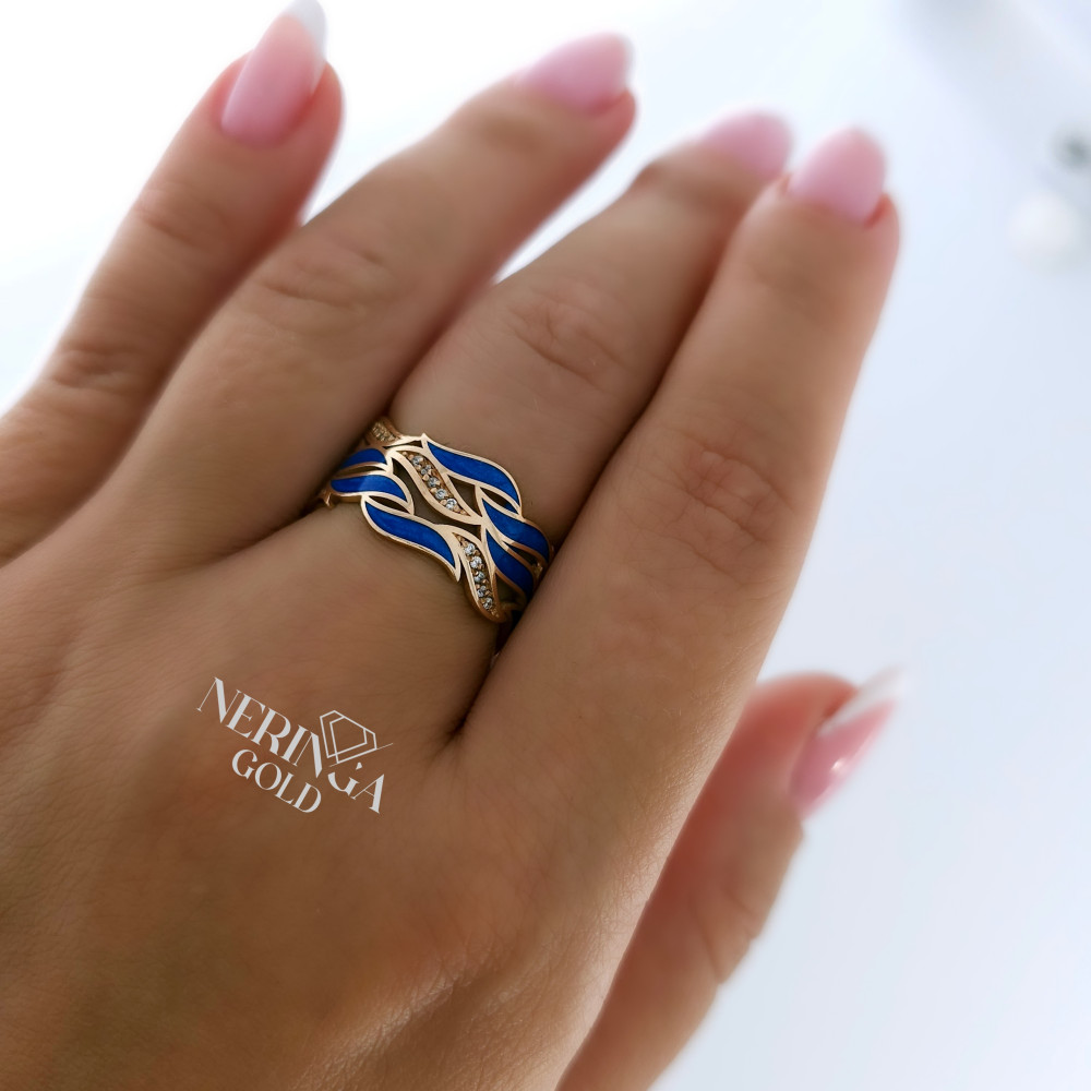 Rose gold women's ring #65535