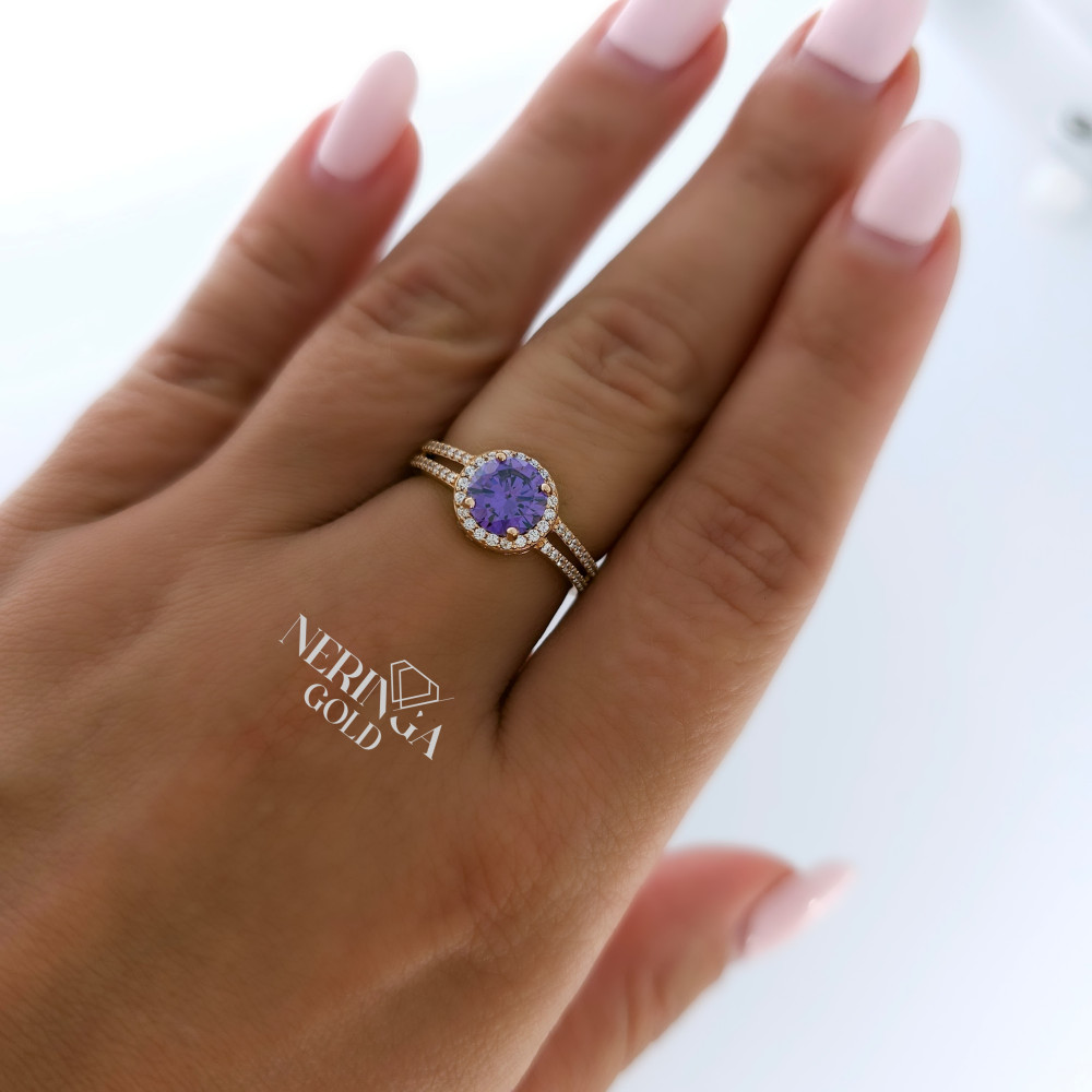 Rose gold women's ring #65438