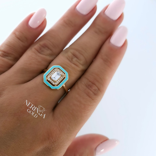 Rose gold women's ring #65454