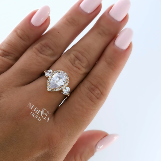 Rose gold women's ring #65472