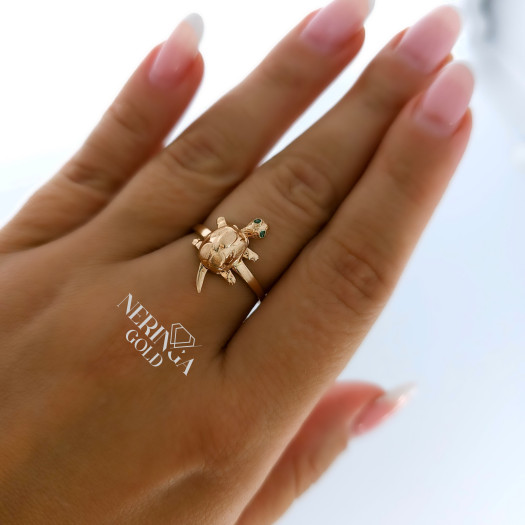 Rose gold women's ring #65521
