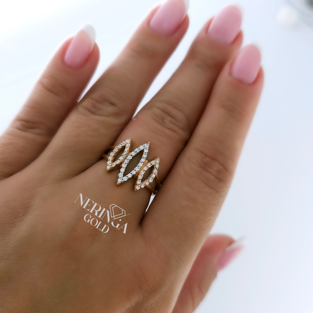 Rose gold women's ring #65314