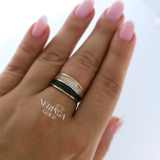 Rose gold women's ring #65307