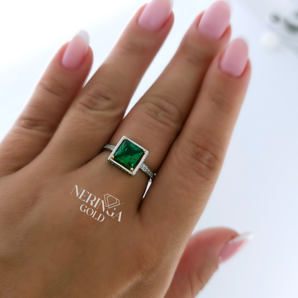 White yellow gold women's ring #65275