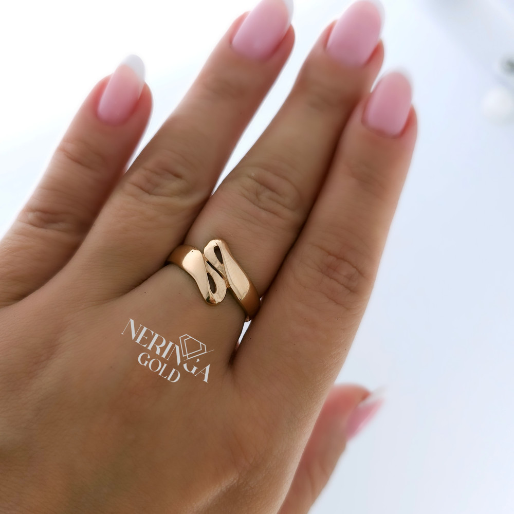 Rose gold women's ring #65304