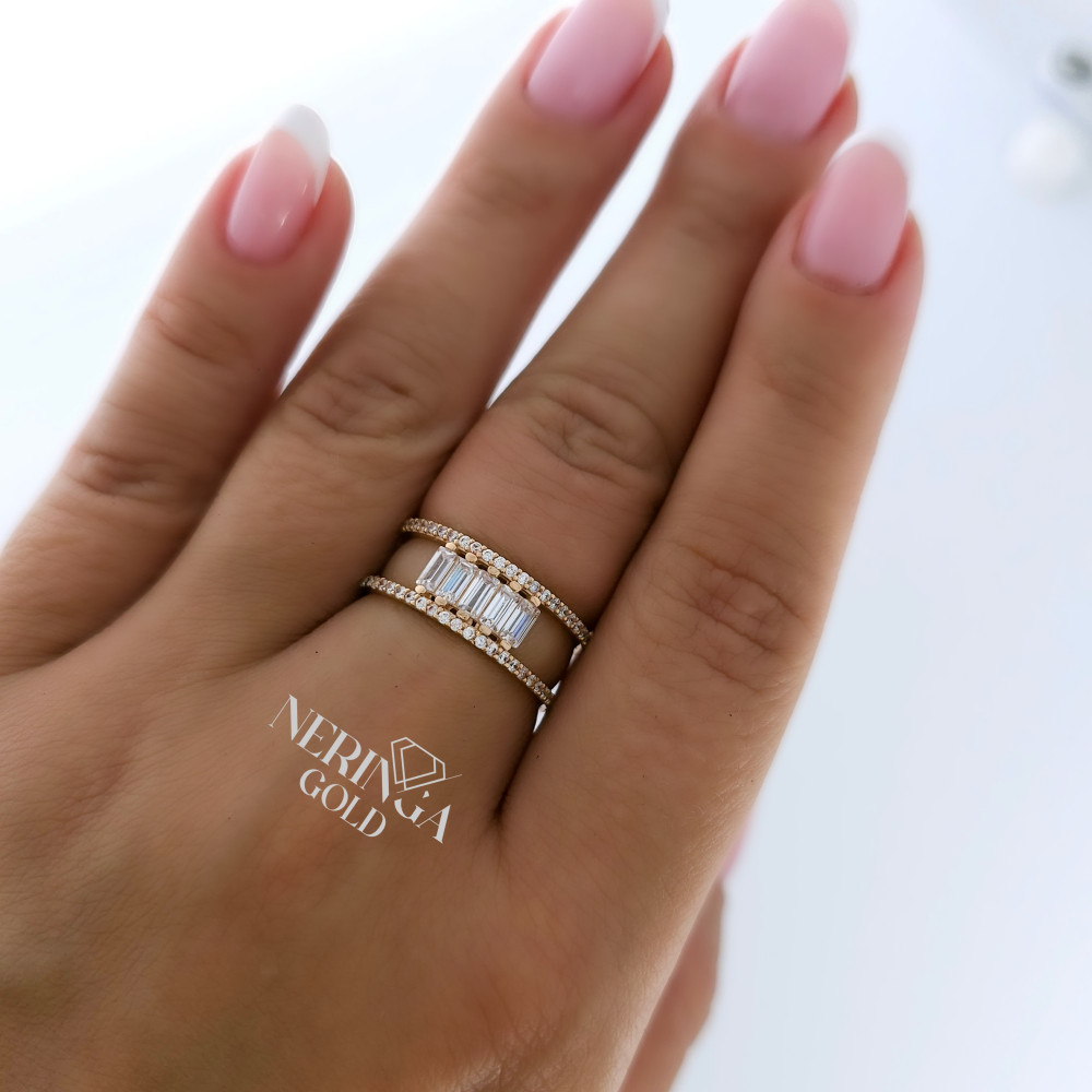 Rose gold women's ring #65379
