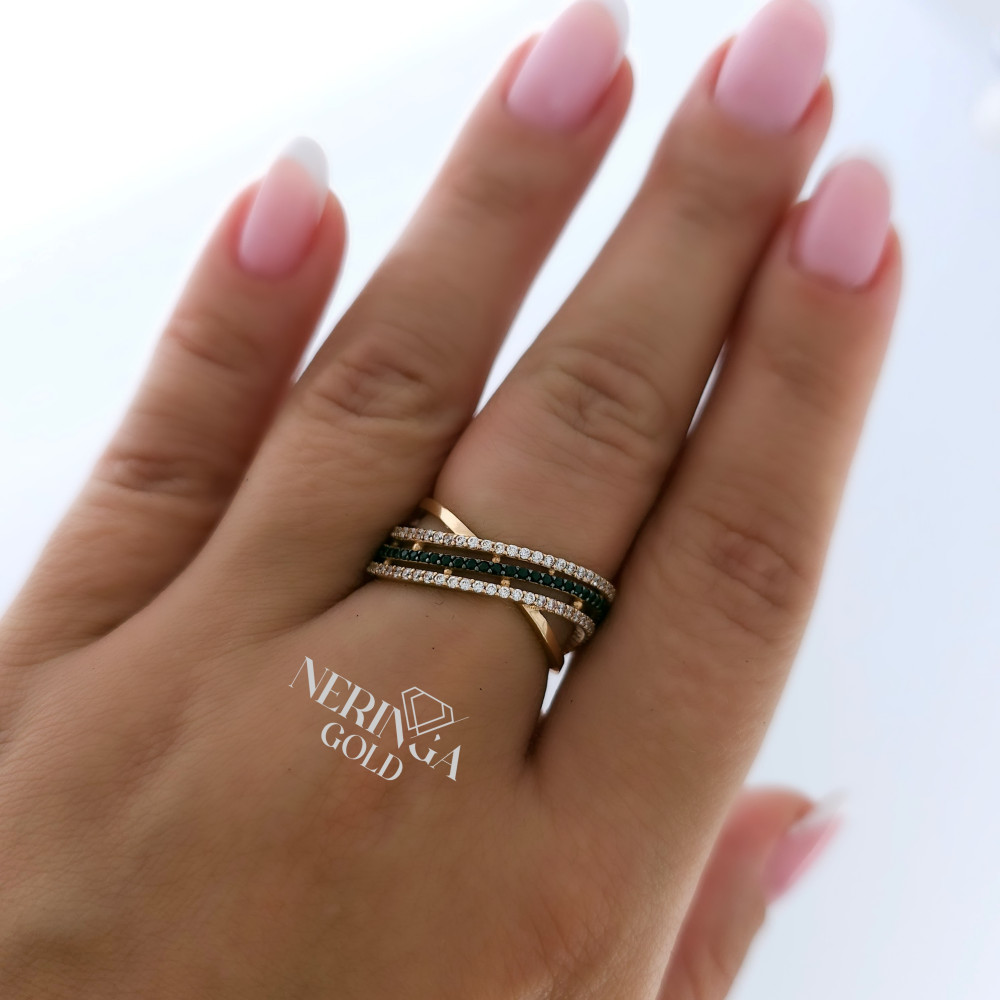 Rose gold women's ring #65313