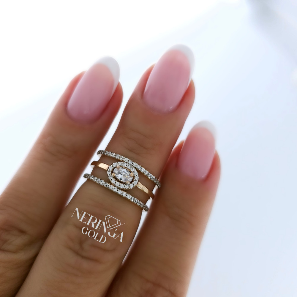 Rose gold women's ring #65425