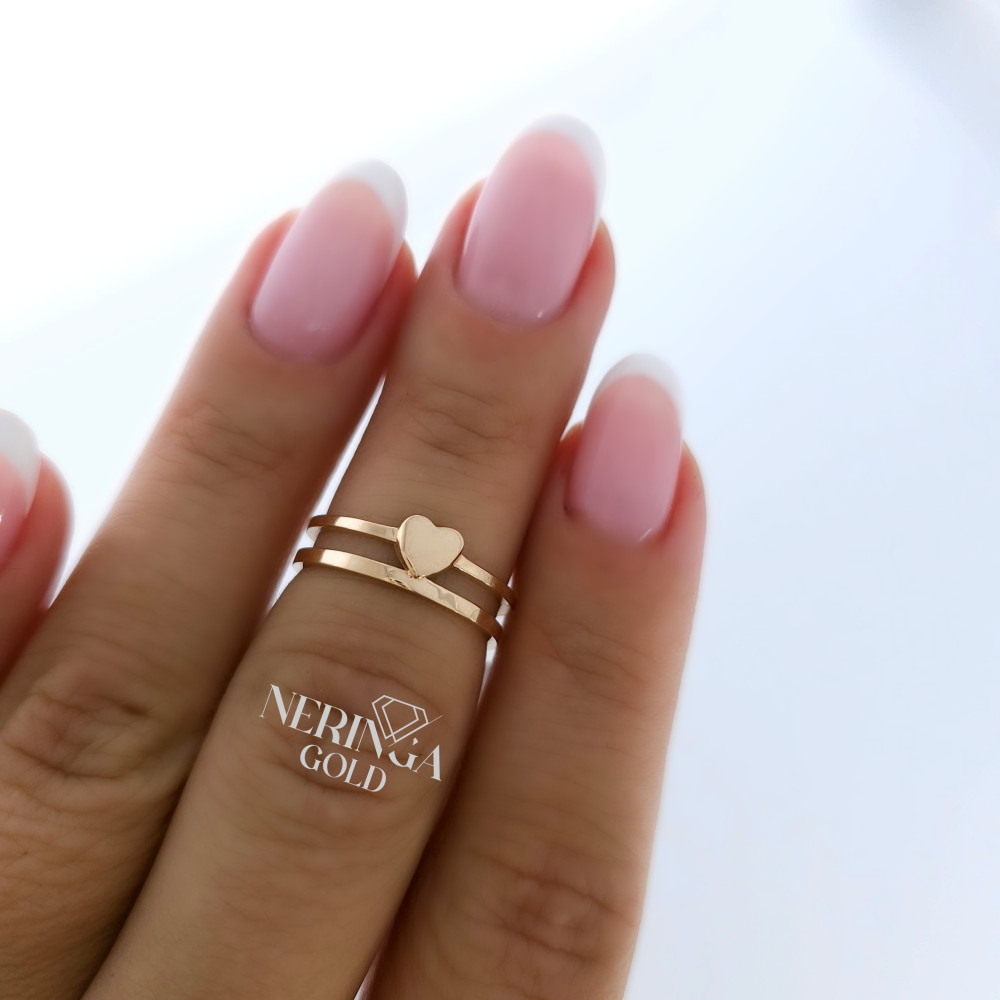 Rose gold women's ring #65376