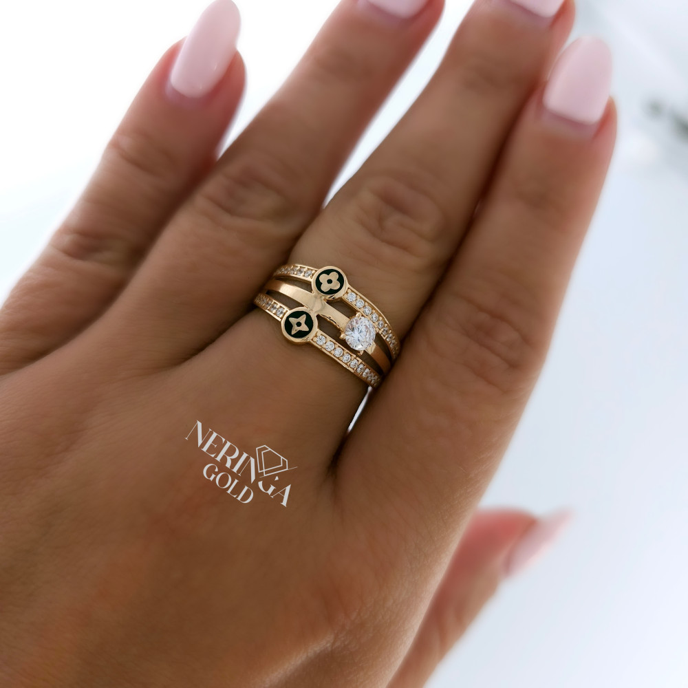 Rose gold women's ring #65374