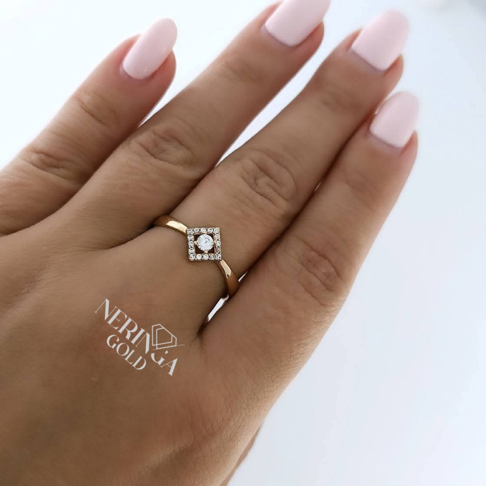 Rose gold women's ring #65357