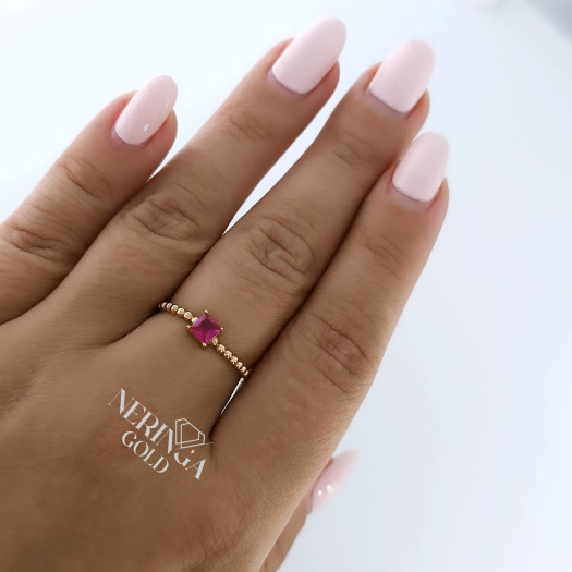 Rose gold women's ring #65295