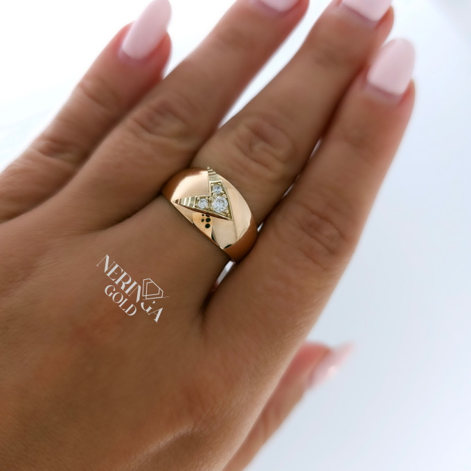 White rose gold women's ring #65709 White rose gold women's ring #65709