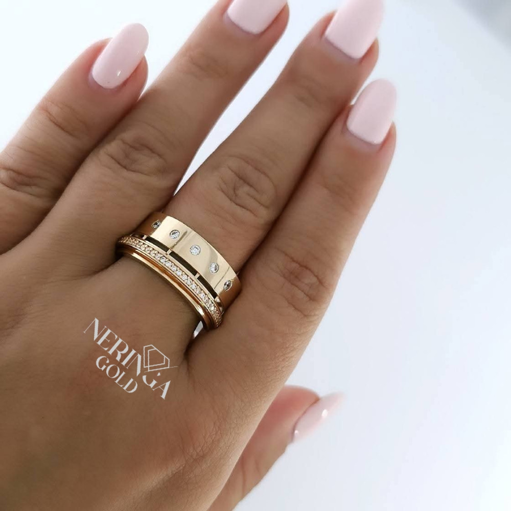 Rose gold women's ring #65753