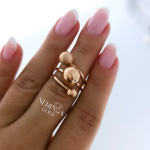 Rose gold women's ring #65132