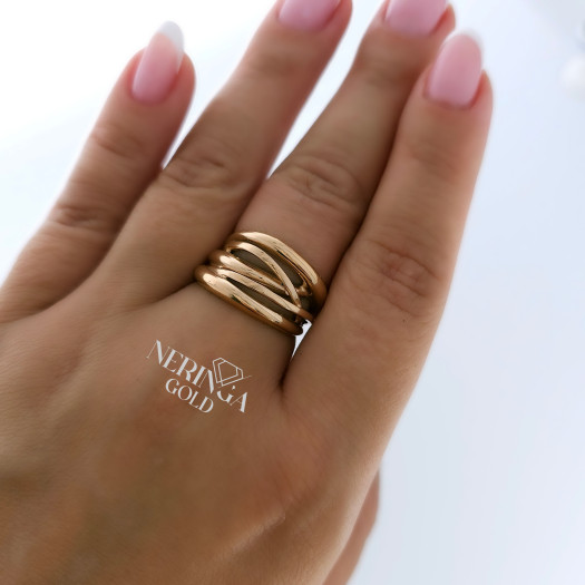 Rose gold women's ring #65340
