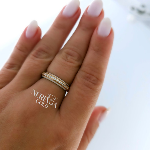 Rose gold women's ring #65368