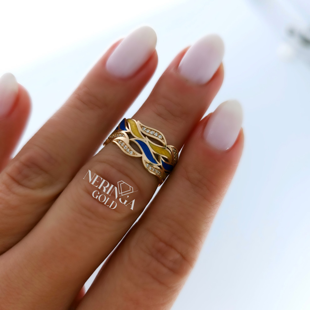 Rose gold women's ring #65152