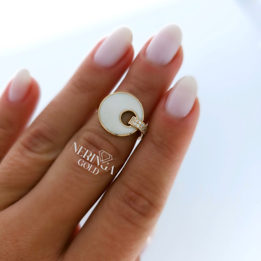 Rose gold women's ring #65127